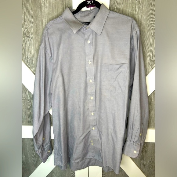 267. Chaps Classic Fit Textured Wrinkle Free Stretch Collar Dress Shirt 18-34/35 - Picture 2 of 4